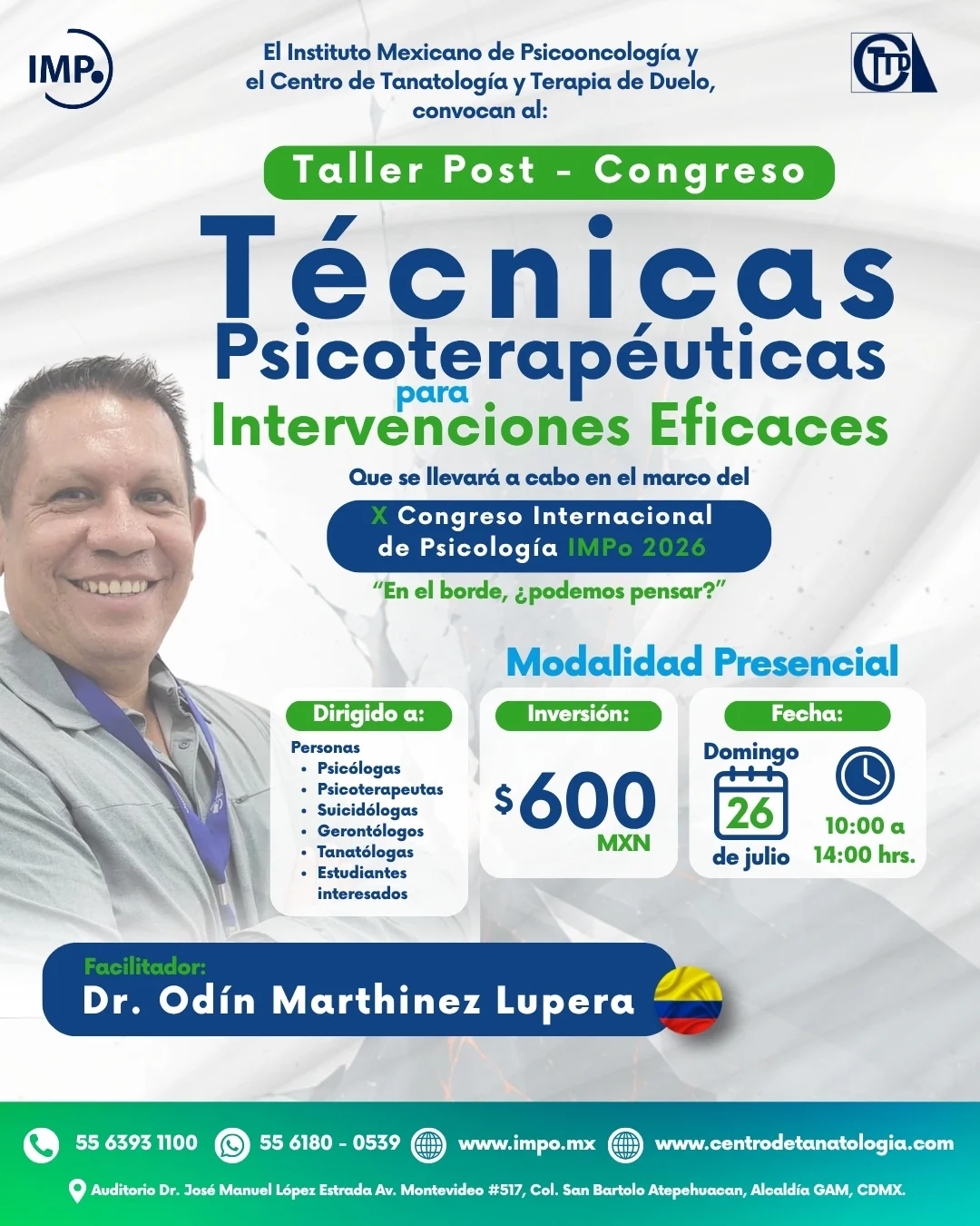 Taller Post-Congreso: Técnicas Psicoterapéuticas para Intervenciones Eficaces